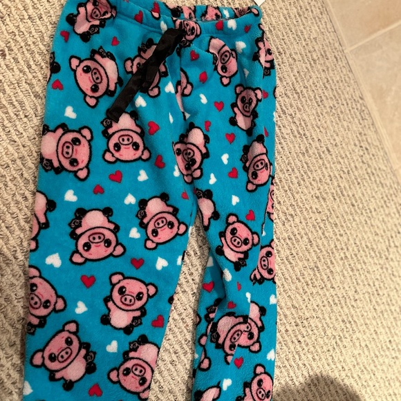 Pig blue heart footed pajamas - Picture 3 of 6